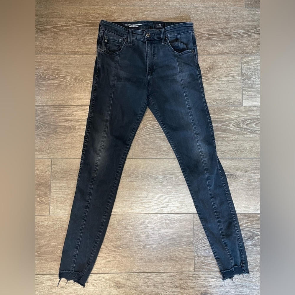 AG Adriano Goldschmied The Farrah Skinny Ankle High Rise Jeans Black